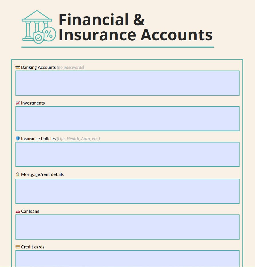 Leave It Behind™ Planner – A Digital Family Emergency Planner (Fillable PDF)