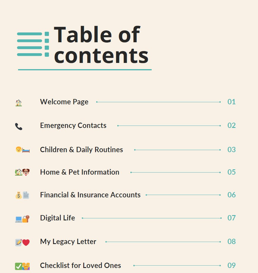 Leave It Behind™ Planner – A Digital Family Emergency Planner (Fillable PDF)